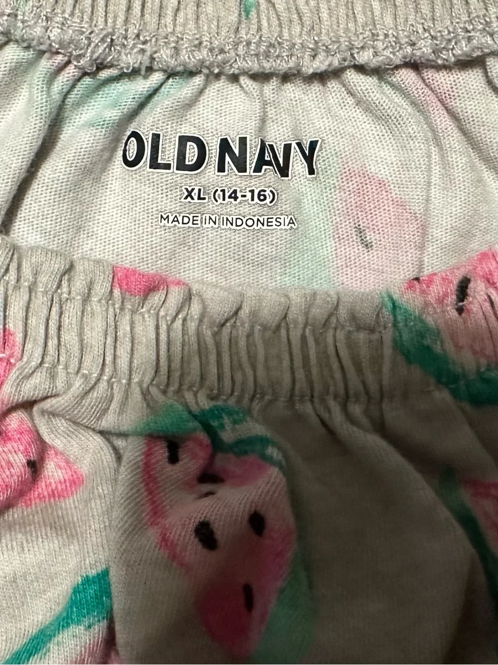 Watermelon Print Grey Romper with Pockets - Girls’